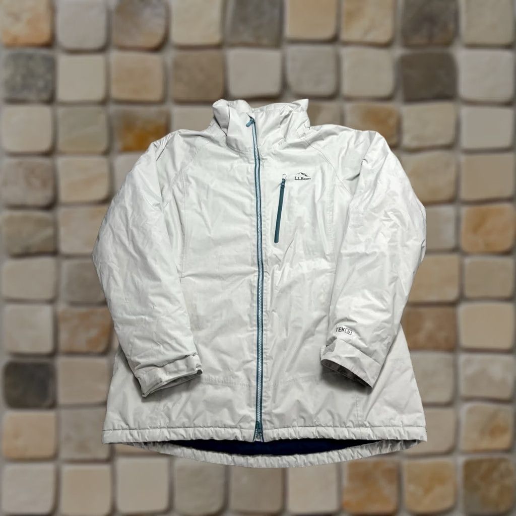 Vintage L.L.Bean Jacket Womens XL White Water Resistant Full Zip Size XL / US 12-14 / IT 48-50 - 1 Thumbnail