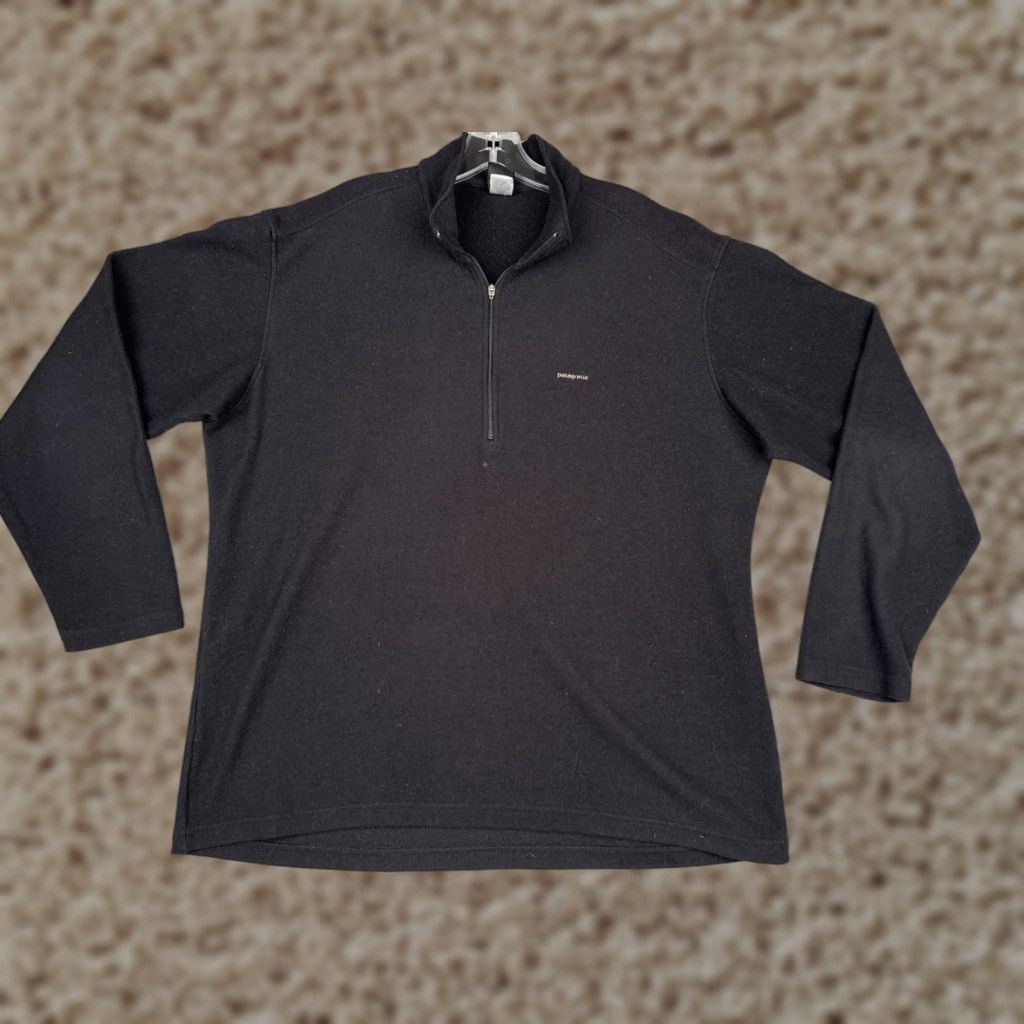 Patagonia Patagonia Sweater Adult XL Black 1/4 Zip Capilene Polyester Fleece Shirt Mens Regular Pullover Embroidered Logo 1/4 Zip Black Patagonia Size US XL / EU 56 / 4 - 1 Thumbnail