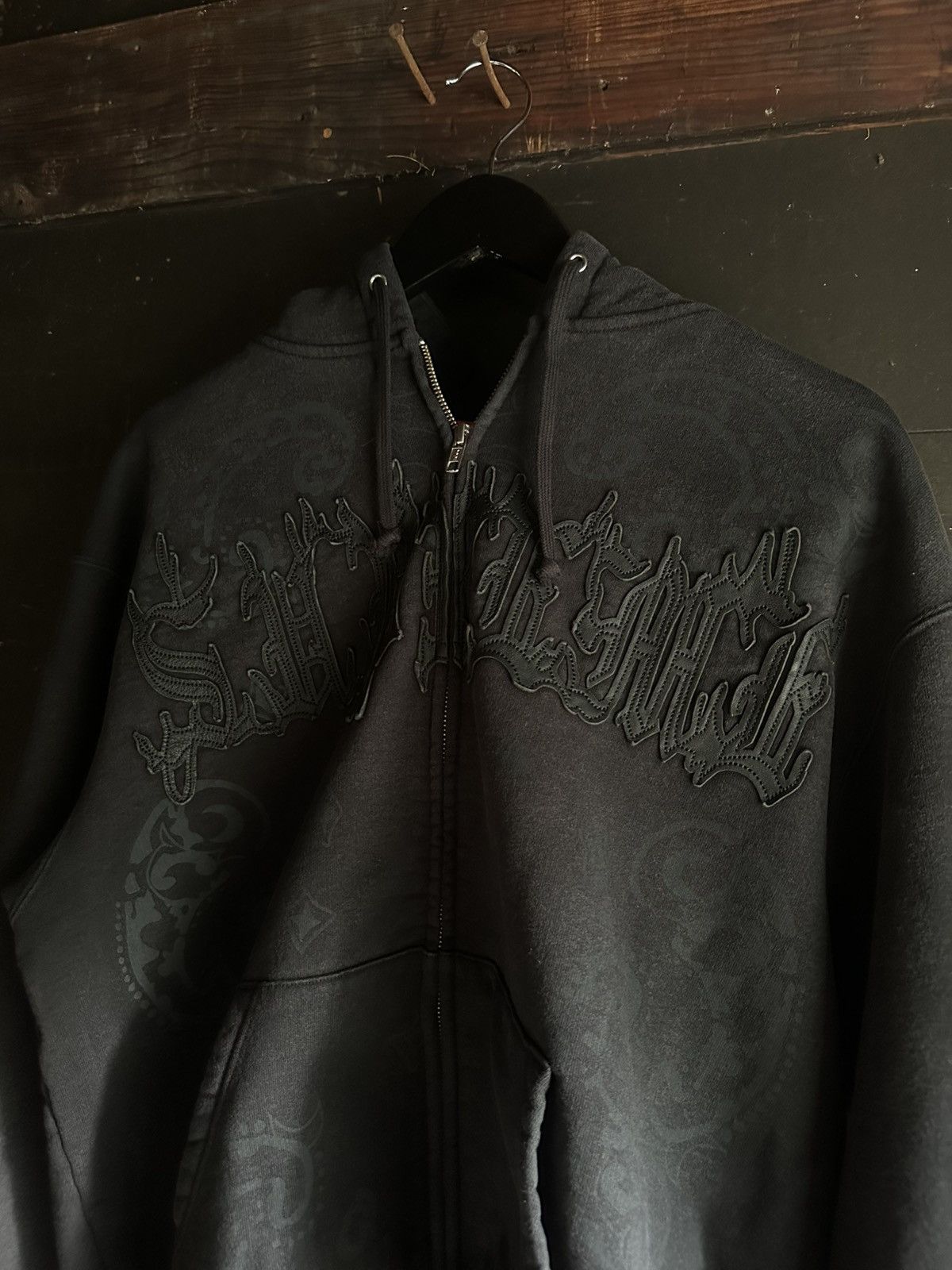 Supreme SS25 Supreme Leather Appliqué Zip Up Hooded Sweatshirt Size US M / EU 48-50 / 2 - 3 Thumbnail