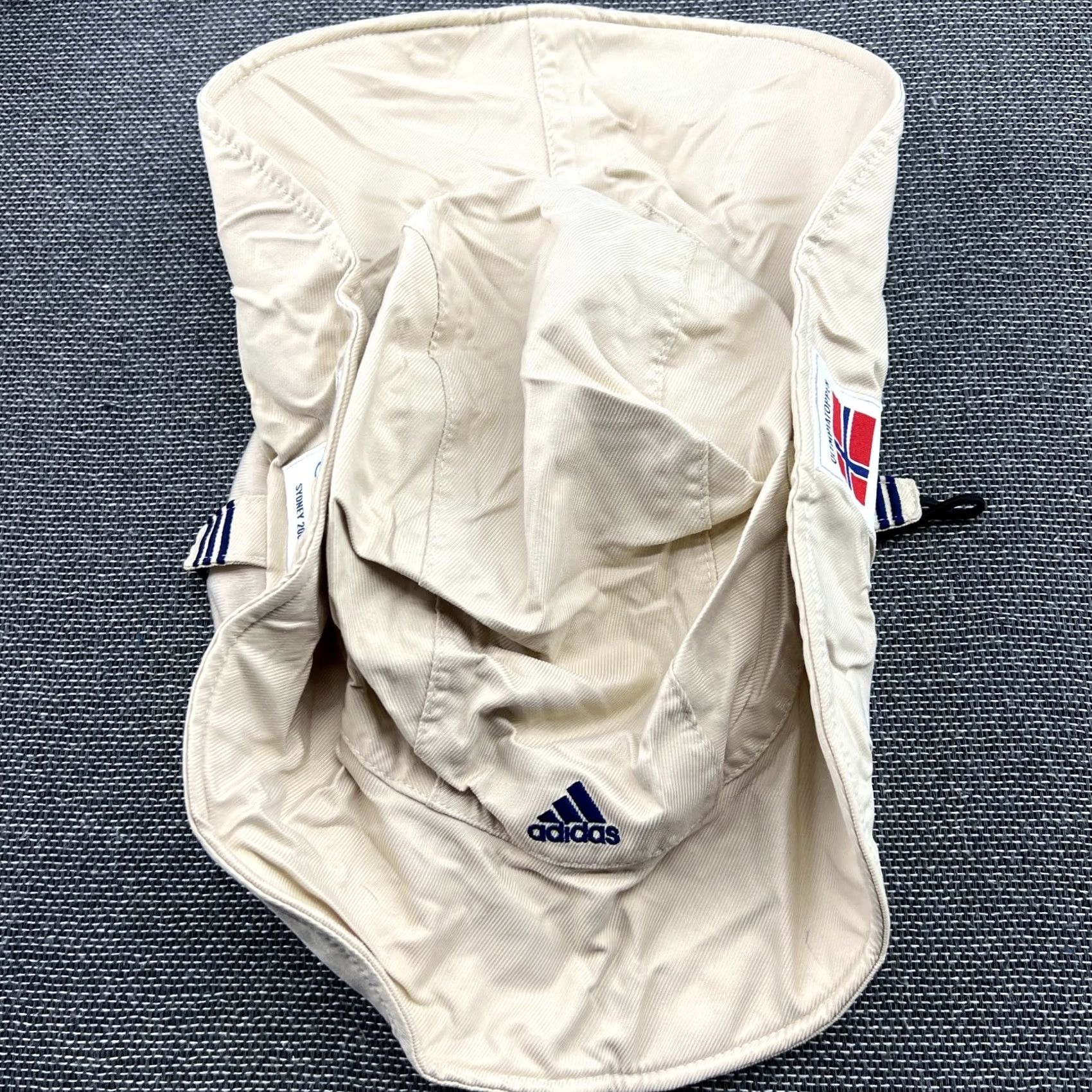 Adidas VINTAGE adidas Sydney 2000 Olympic Team Norway Team Hat Sz L Bucket Safari Beige Unisex Adults Cotton Canvas Size ONE SIZE - 3 Thumbnail