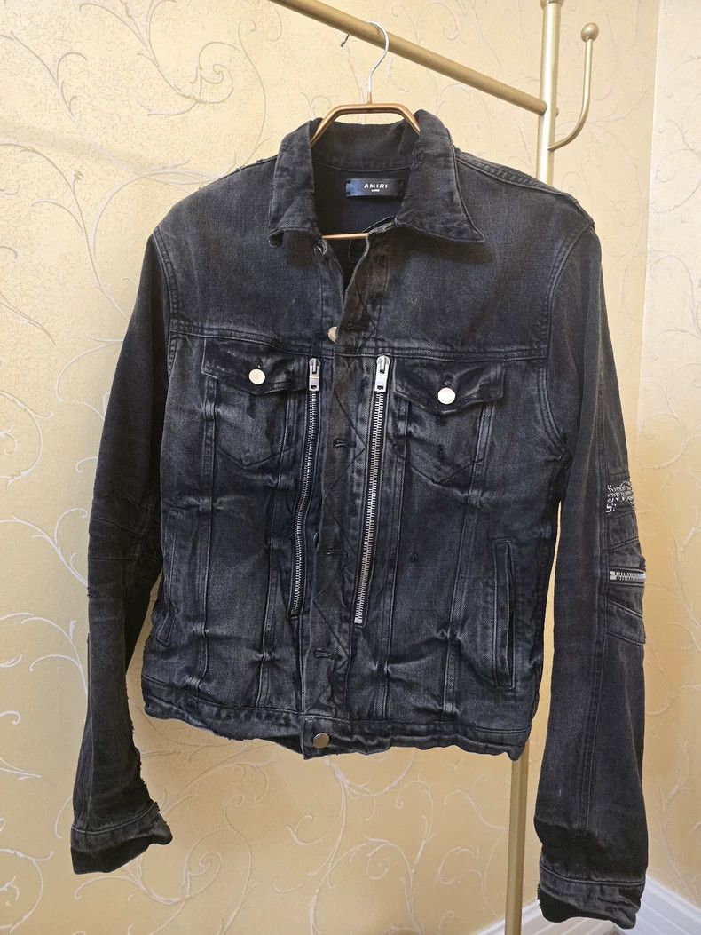 Amiri Amiri Mx2 black cashew flower denim jacket -DMC Size US L / EU 52-54 / 3 - 1 Thumbnail