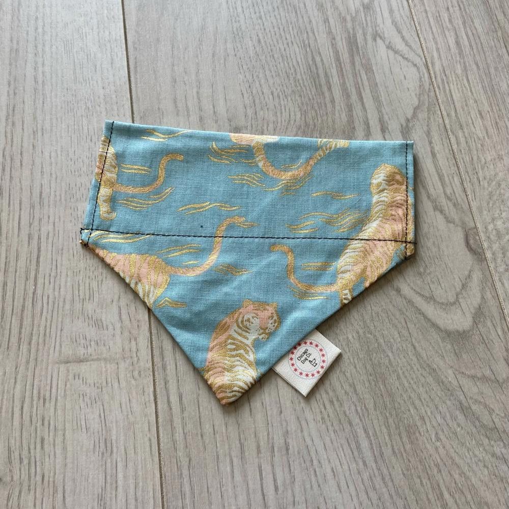Designer Chicago Dog Co. Blue Tiger Dog Bandana Size ONE SIZE - 1 Thumbnail
