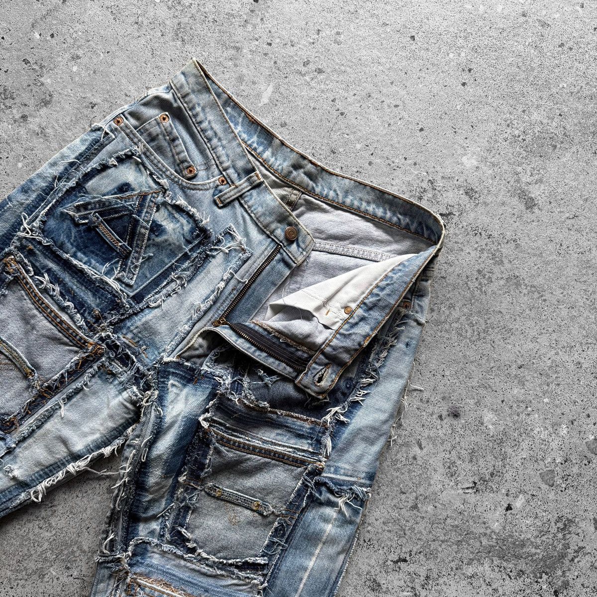 Levi's Levis 512 Mens Rare Boro Patchwork Deconstructed Shorts Size US 32 / EU 48 - 3 Thumbnail