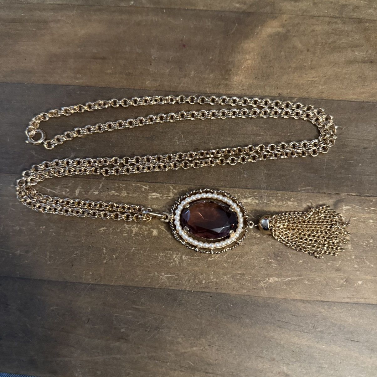 Vintage Vintage Avon Renaissance Amethyst tassel pendant necklace Size ONE SIZE - 3 Thumbnail