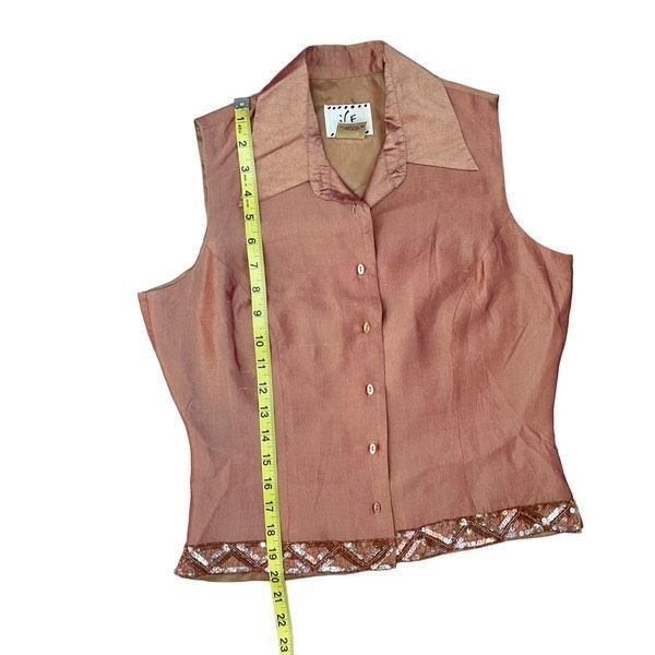 Vintage Vintage Ice copper iridescent 100% silk beaded blouse Size M / US 6-8 / IT 42-44 - 5 Thumbnail