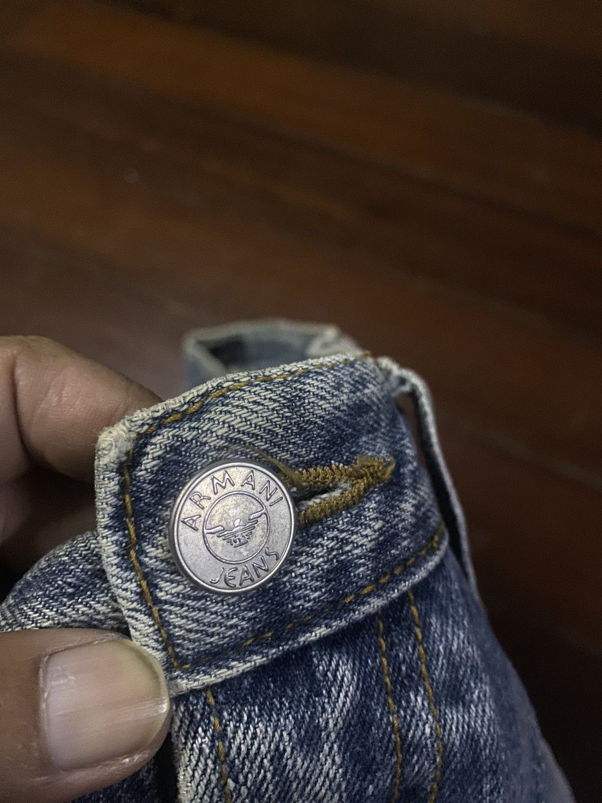 Armani × Giorgio Armani × Vintage Fire vintage ARMANI JEANS distressed mud wash flare Size US 32 / EU 48 - 9 Thumbnail