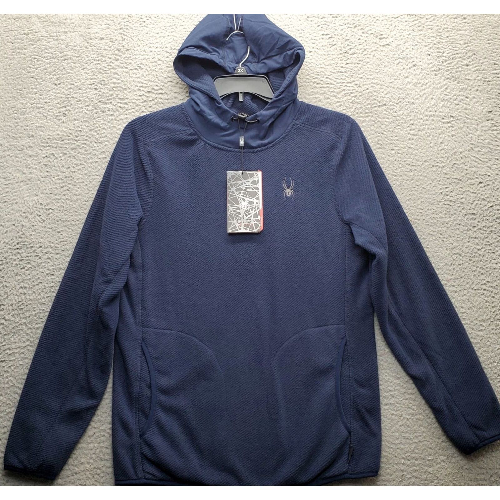 Spyder Spyder Activewear Hoodie Mens Small Navy Pouch Pockets Drawcord Adjustable Hooded Neck Size US S / EU 44-46 / 1 - 2 Thumbnail