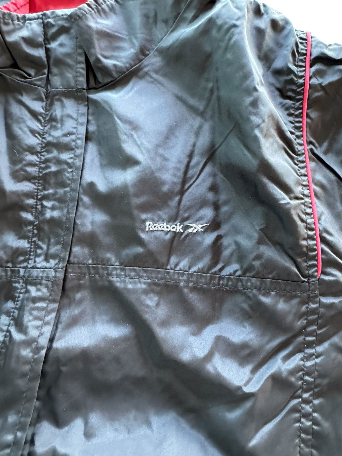 Reebok × Vintage Vintage Adidas Black Windbreaker With Red Line Embroidery Size US XL / EU 56 / 4 - 5 Thumbnail