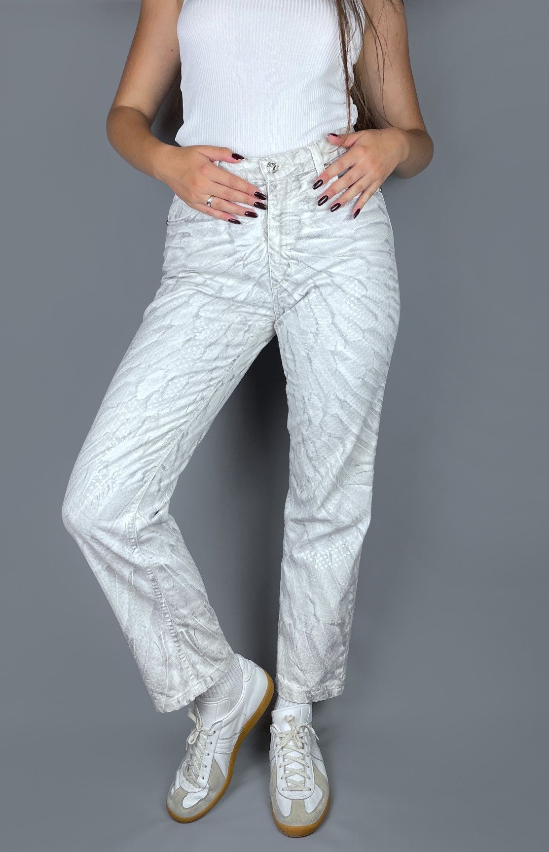 Roberto Cavalli Vintage Roberto Cavalli Feathers Wings Pattern Shine Pants M Size 28" / US 6 / IT 42 - 3 Thumbnail