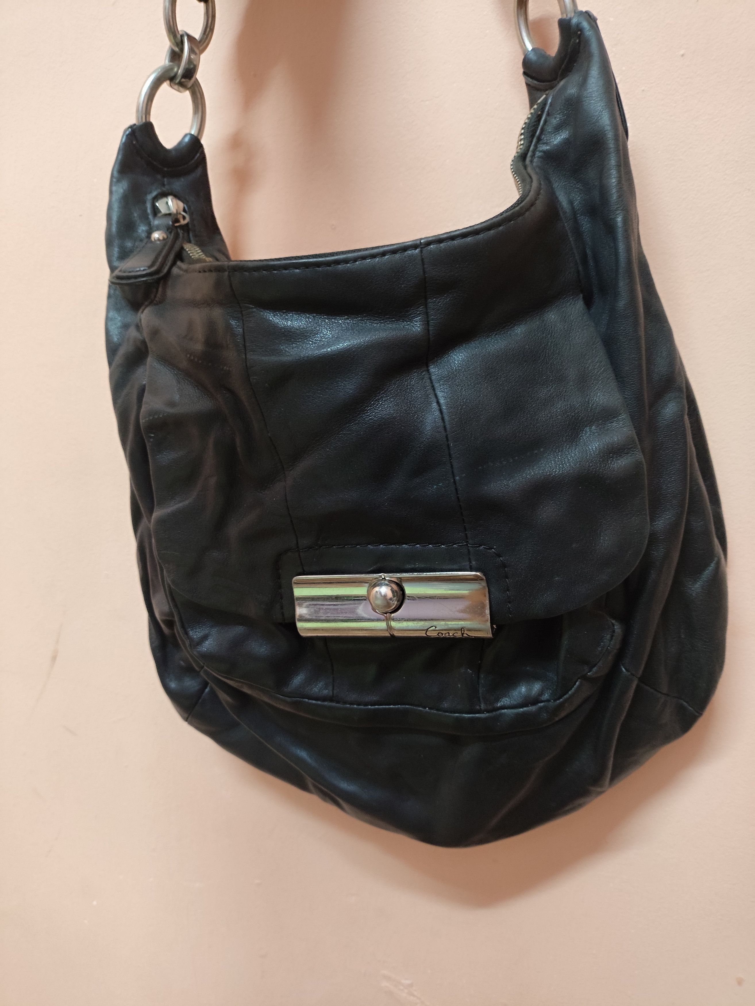 Coach × Leather × Vintage Vintage Leather Coach Hobo bag (Nice black leather) Size ONE SIZE - 4 Thumbnail