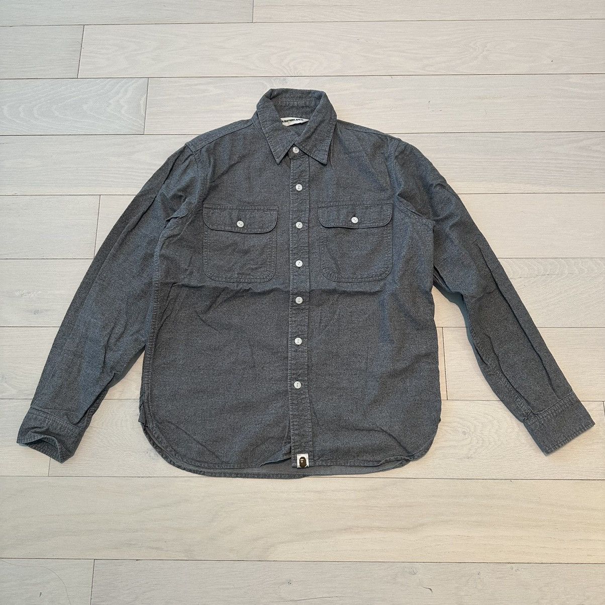 BAPE FLANNEL LONG SLEEVES BUTTON BTD SHIRT S