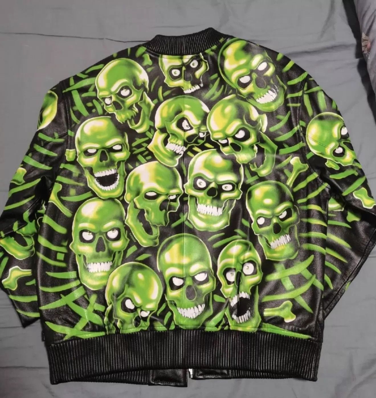 Supreme Supreme Glow-in-the-Dark Skull Leather Jacket L New Size US L / EU 52-54 / 3 - 2 Thumbnail