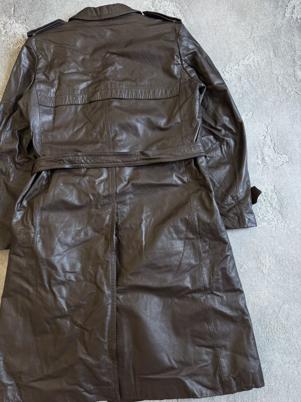 Genuine Leather Retro 52size vintage leather brown coat jacket + lining 90s Size US L / EU 52-54 / 3 - 17 Thumbnail