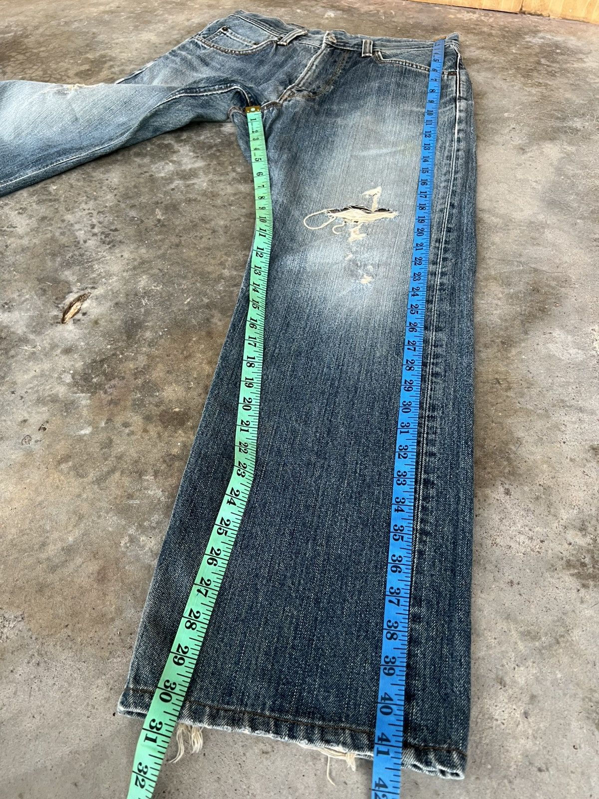 Edwin EDWIN EXCLUSIVE VINTAGE EXTRA BAGGY FADED DISTRESS JEAN Size US 31 - 4 Thumbnail