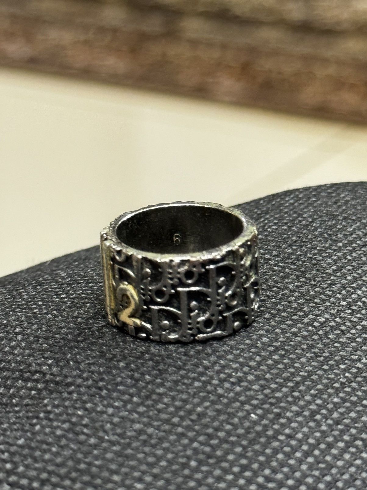 Dior CHRISTIAN DIOR MONOGRAM ENAMEL RING SIZE 6 Size ONE SIZE - 2 Thumbnail