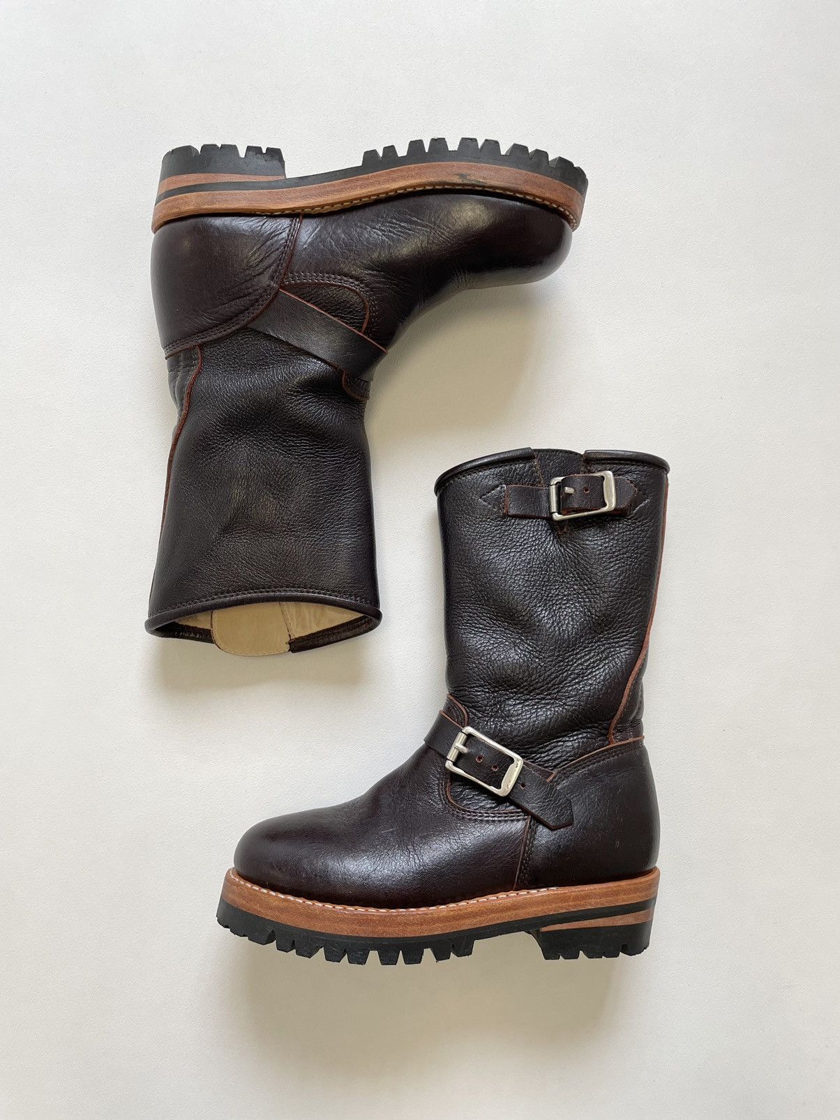 DENIM TEARS × Our Legacy ‘Corrall’ Oxblood Leather Engineer Boots Size US 9 / IT 39 - 22 Thumbnail