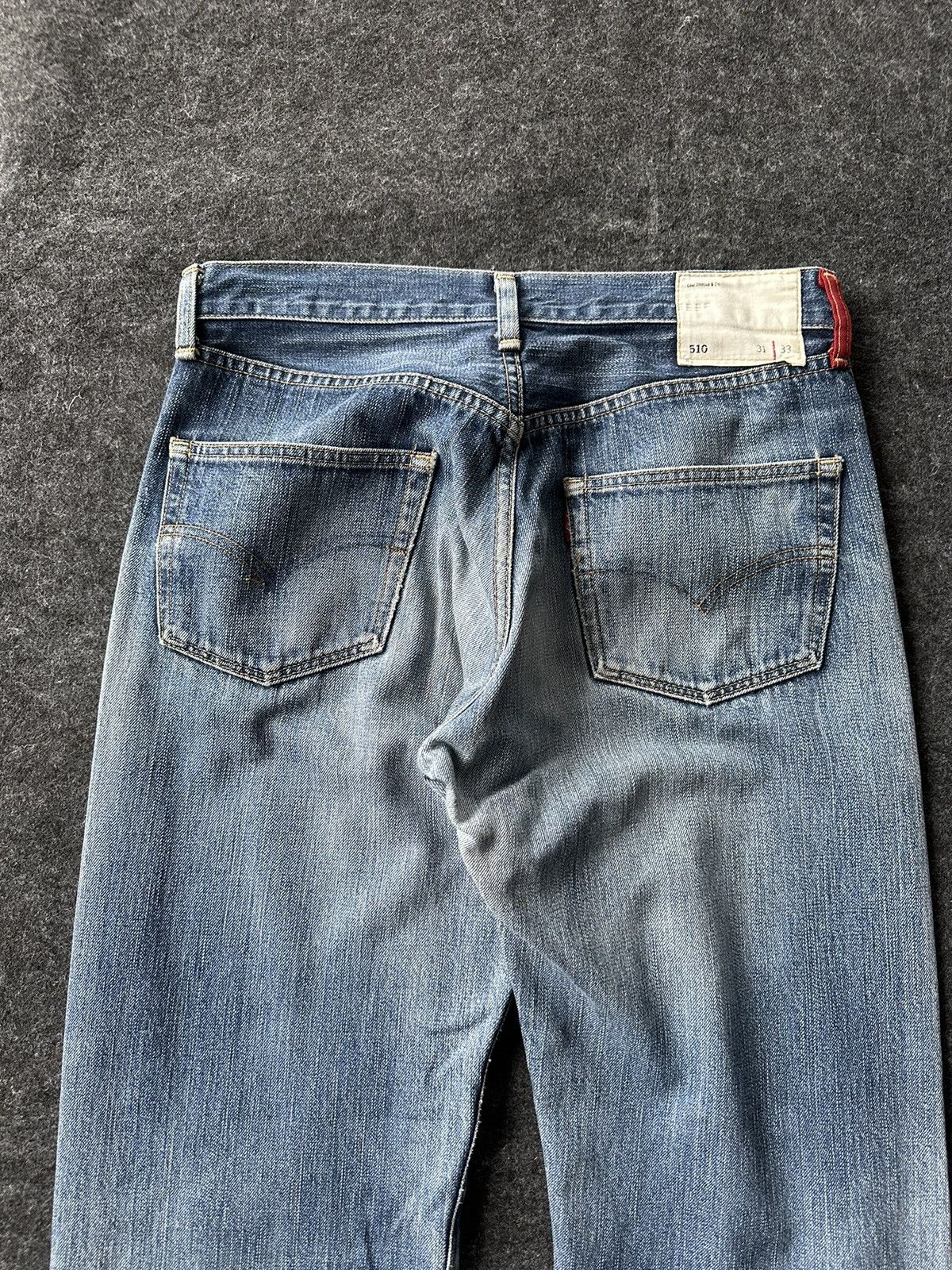 Levi's Vintage Levis 510 Red Loop Faded Washed Distressed D439 Size US 30 / EU 46 - 4 Thumbnail