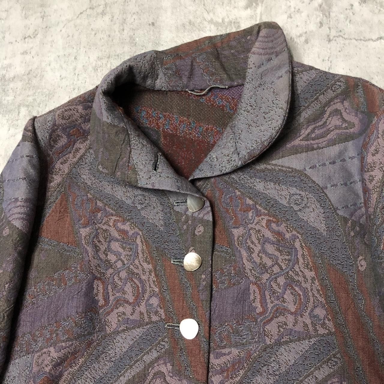 Other Grey and burgundy paisley print button-up jacket Size S / US 4 / IT 40 - 2 Thumbnail