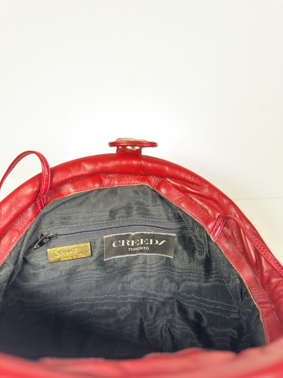 SHAREEF 1980s Sharif handbag, Made in the USA, Burgandy leather Size ONE SIZE - 9 Thumbnail