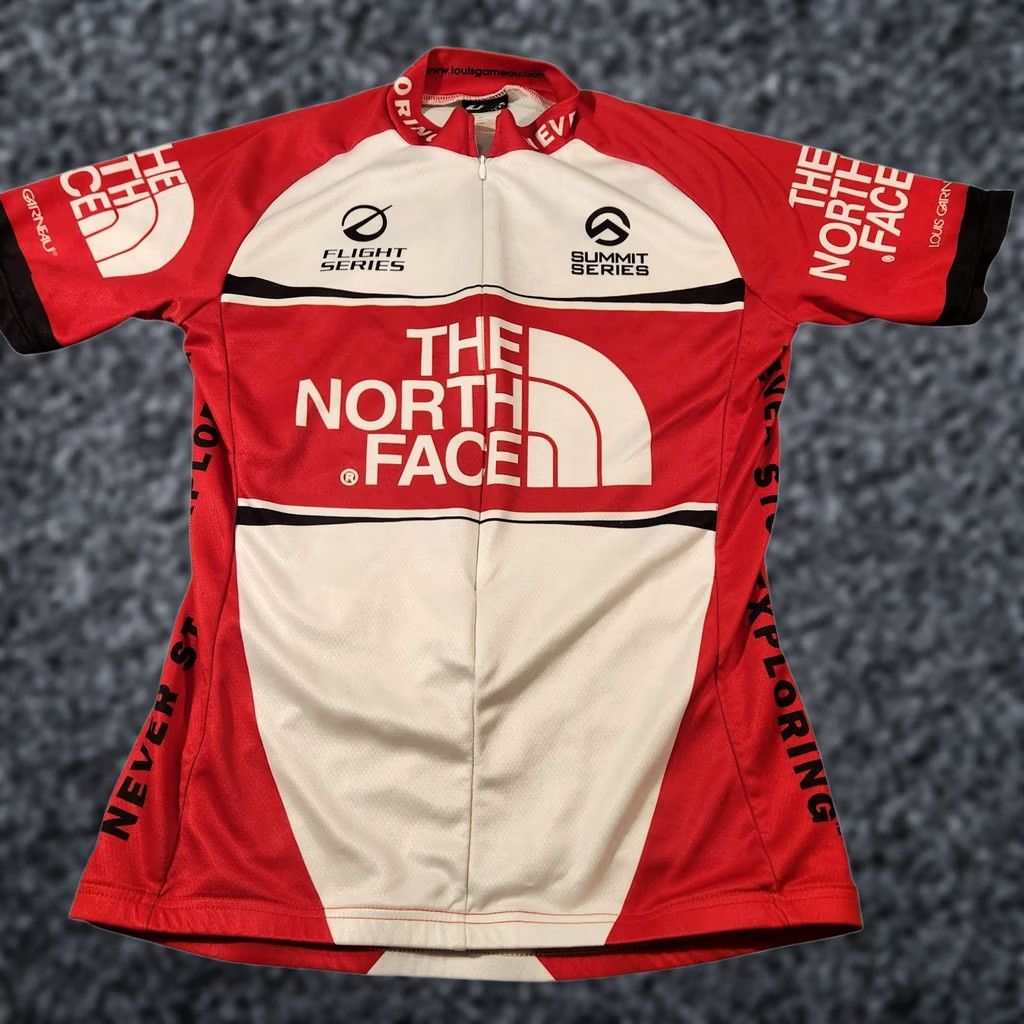 Vintage VINTAGE? No. The North Face Shirt Womens M Red Cycling Jersey Louis Garneau Made USA Size M / US 6-8 / IT 42-44 - 1 Thumbnail