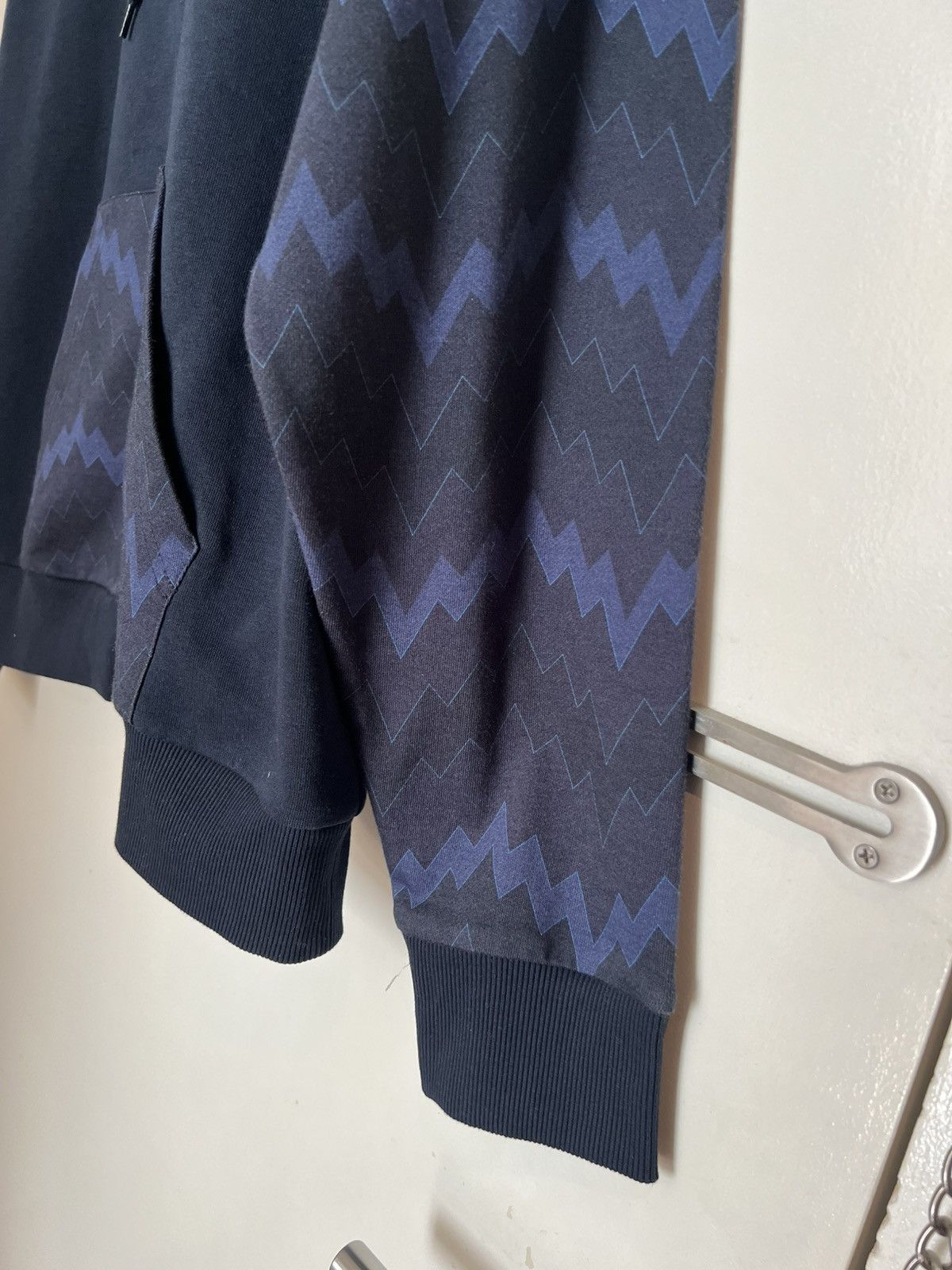 Missoni Missoni Men's Zig Zag Pattern Zip Hoodie Navy Blue X-Large Size US XL / EU 56 / 4 - 8 Thumbnail
