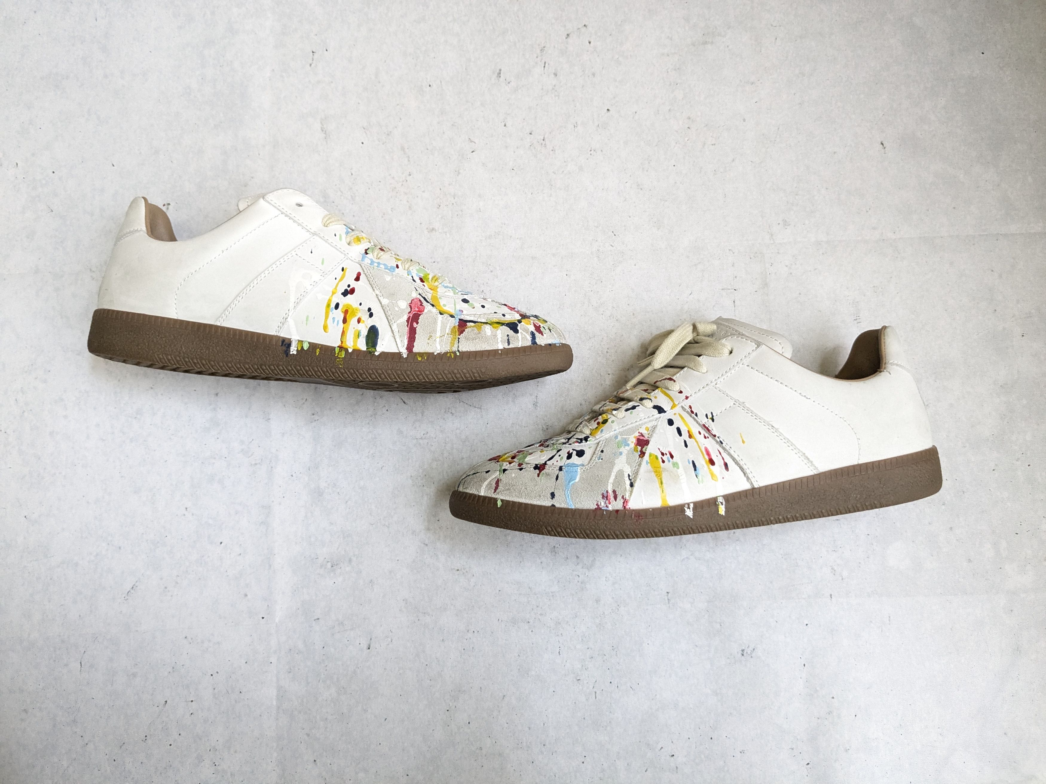 Maison Margiela Maison Margiela Replica GAT Paint Splatter 8 41 Low Tops Gum Size US 8 / EU 41 - 1 Thumbnail