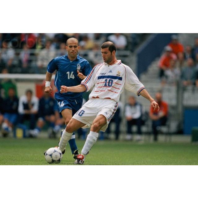 Adidas Zidane France 1998 WORLD CUP Away Soccer Jersey XL Size US XL / EU 56 / 4 - 7 Thumbnail