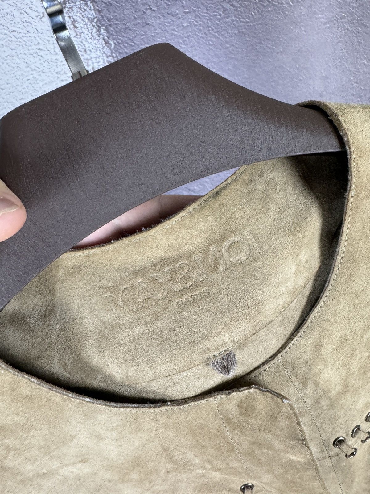 Designer MAX&MOI Paris brown goat suede leather jacket Size L / US 10 / IT 46 - 9 Thumbnail