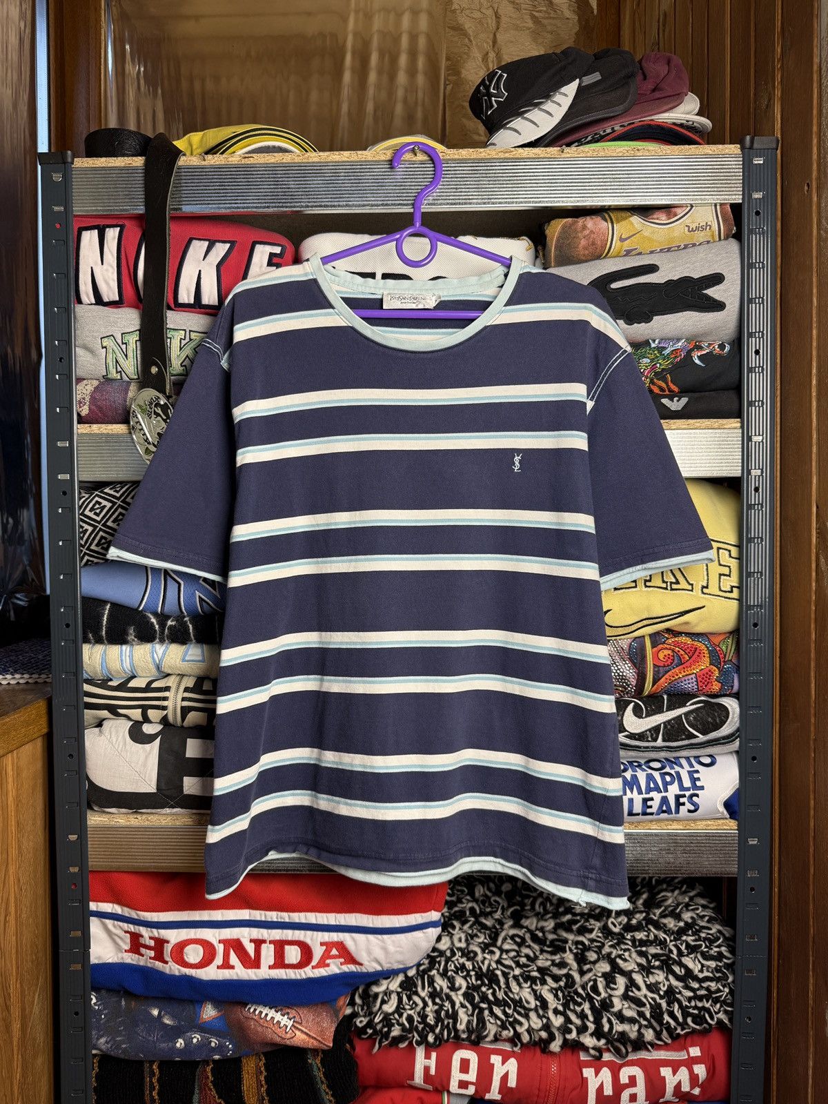 Yves Saint Laurent Vintage 90s Yves Saint Laurent YSL Striped Tee Tshirt Size US XL / EU 56 / 4 - 1 Thumbnail