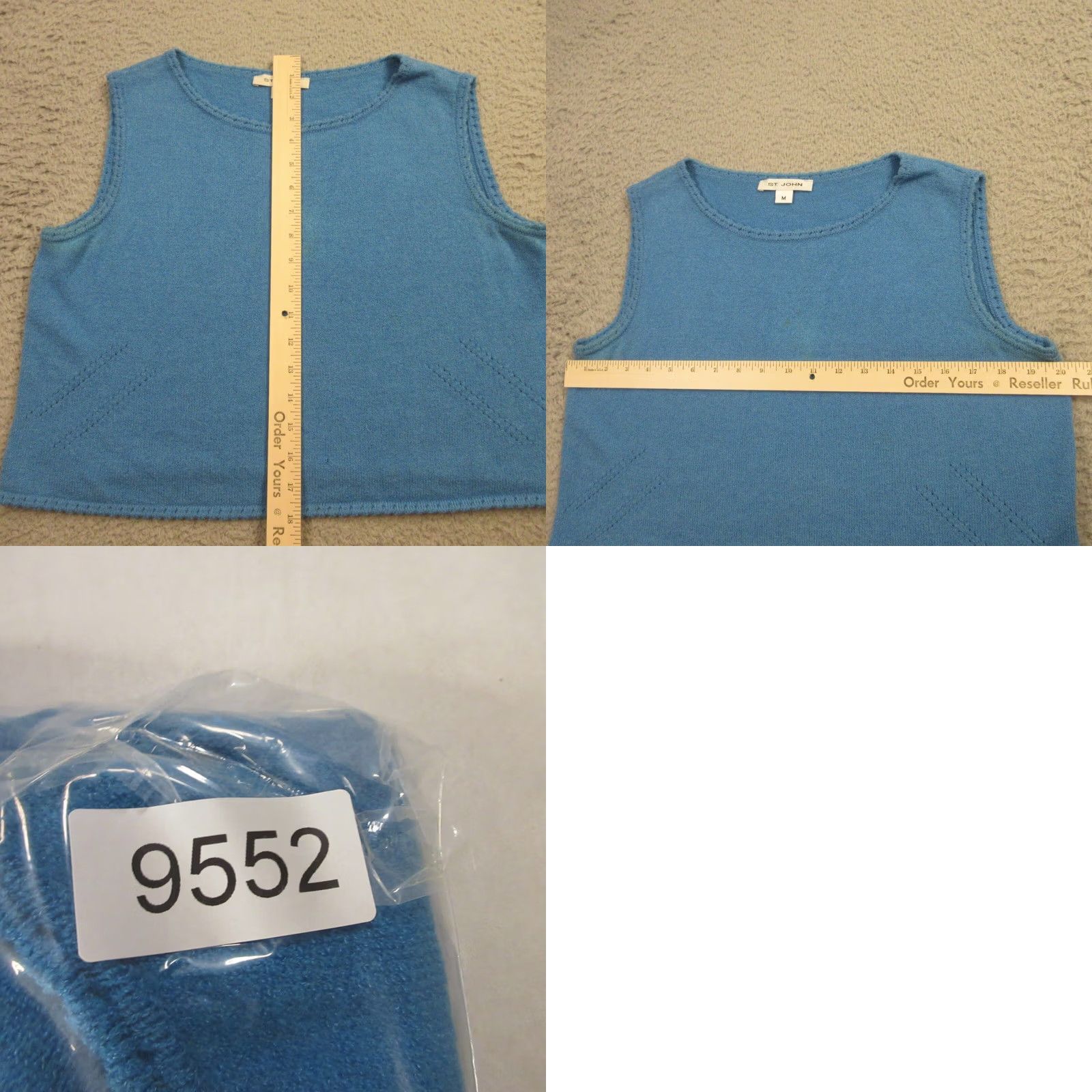 St. John VINTAGE St. John Tank Top Womens Santana Knit Round Neck Wool Blue M 90s USA Style Basic Womens Size M / US 6-8 / IT 42-44 - 8 Thumbnail
