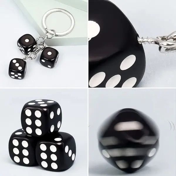Vintage Black Dice Pendant Keychain Size ONE SIZE - 3 Thumbnail