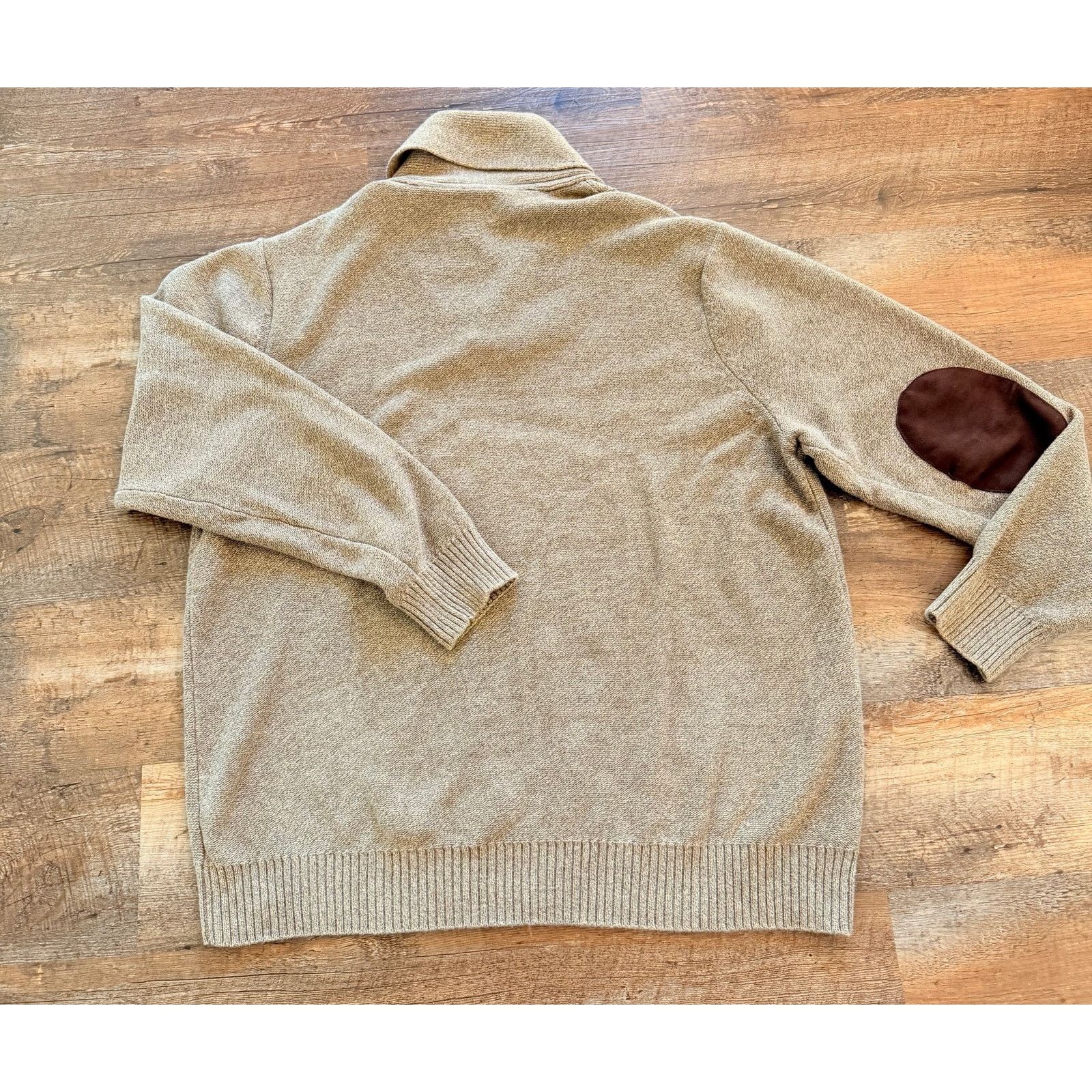 Joseph Abboud Joe Joseph Abboud Cotton Cable Knit Elbow Patch Sweater L Size US L / EU 52-54 / 3 - 2 Thumbnail
