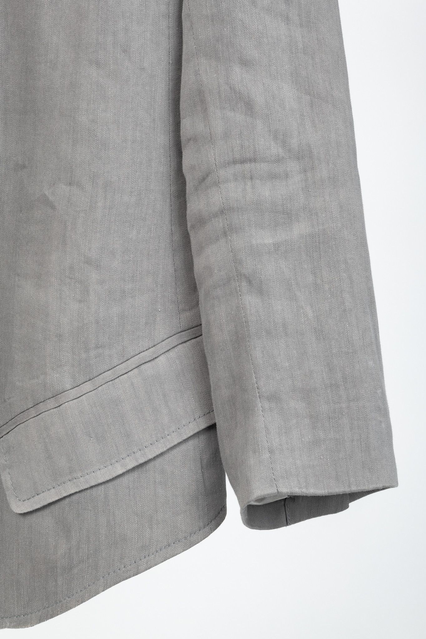 SMYTHE Smythe Sharp Shoulder Grey Linen-Blend 3/4-Sleeve Blazer Size XS / US 0-2 / IT 36-38 - 6 Thumbnail