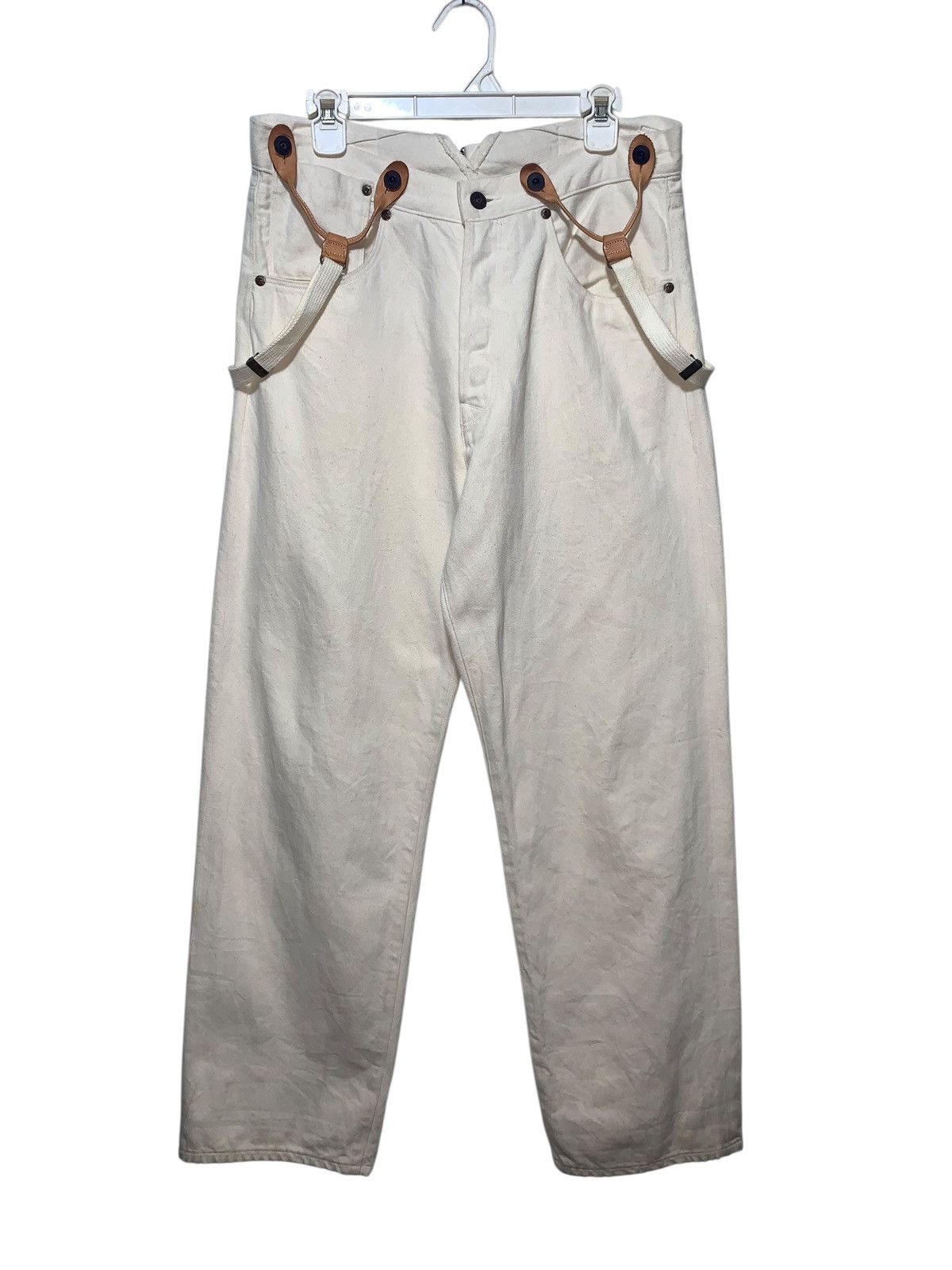 Japanese Brand Vtg RNA INC japan suspenders baggy jeans white Size US 32 / EU 48 - 1 Thumbnail