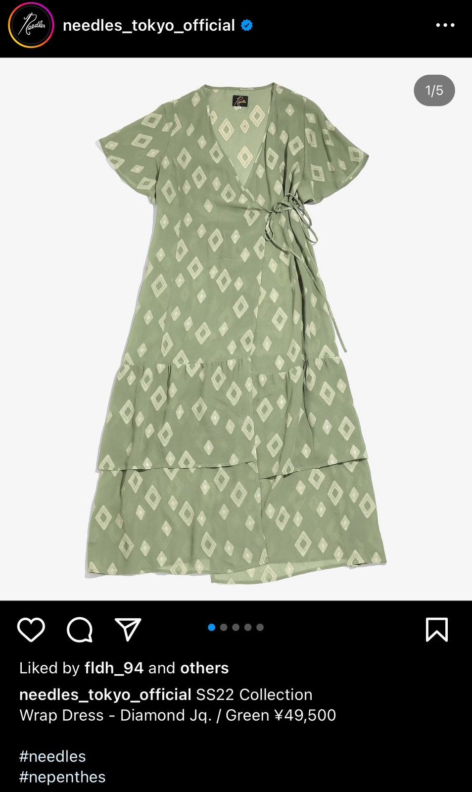 Needles Wrap dress Size XS / US 0-2 / IT 36-38 - 2 Thumbnail