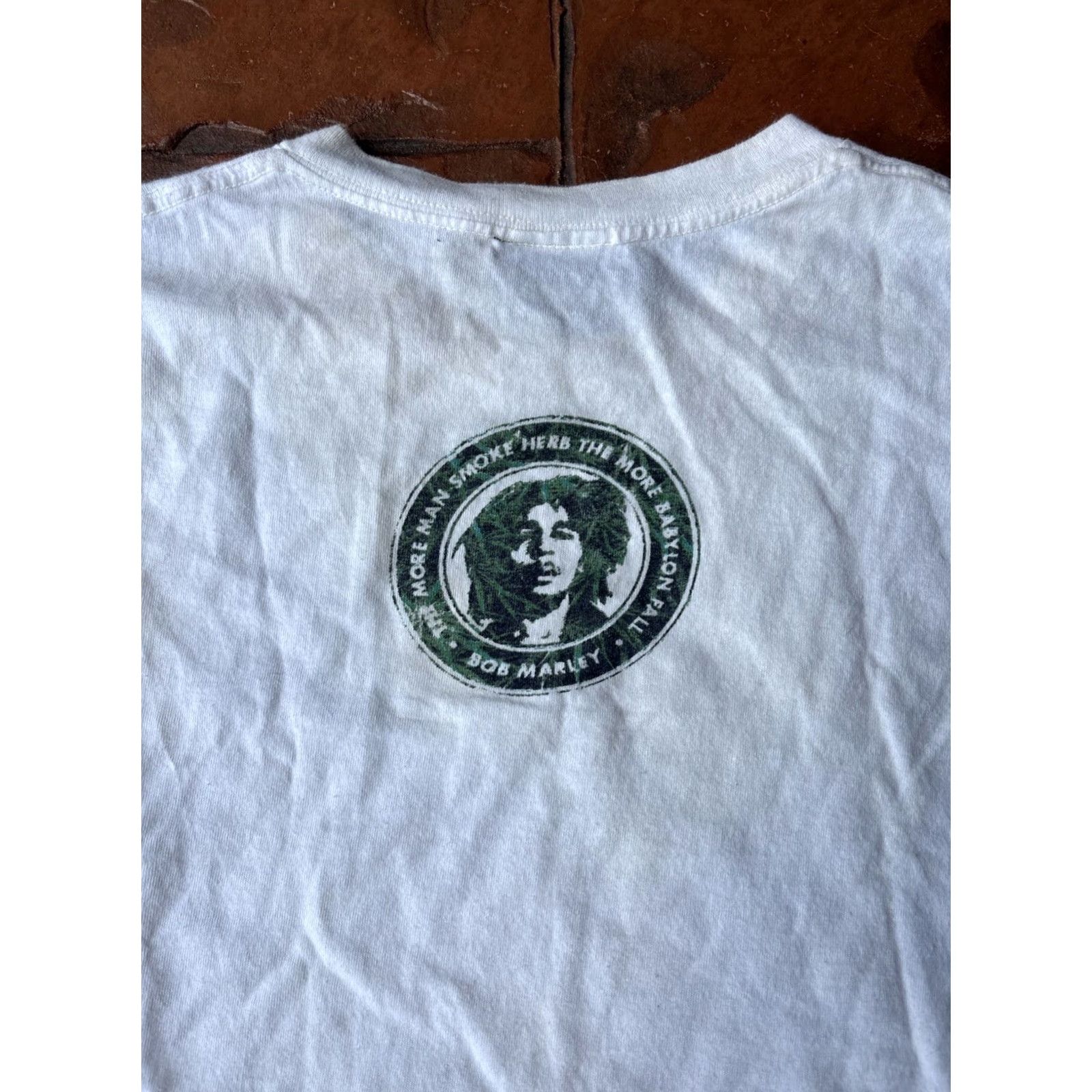 Vintage VINTAGE Zion Rootswear T-Shirt XL White Bob Marley The More Man Smoke Herb Reggae Crew Neck Short Sleeve Graphic Print 90s Music Size US XL / EU 56 / 4 - 7 Thumbnail