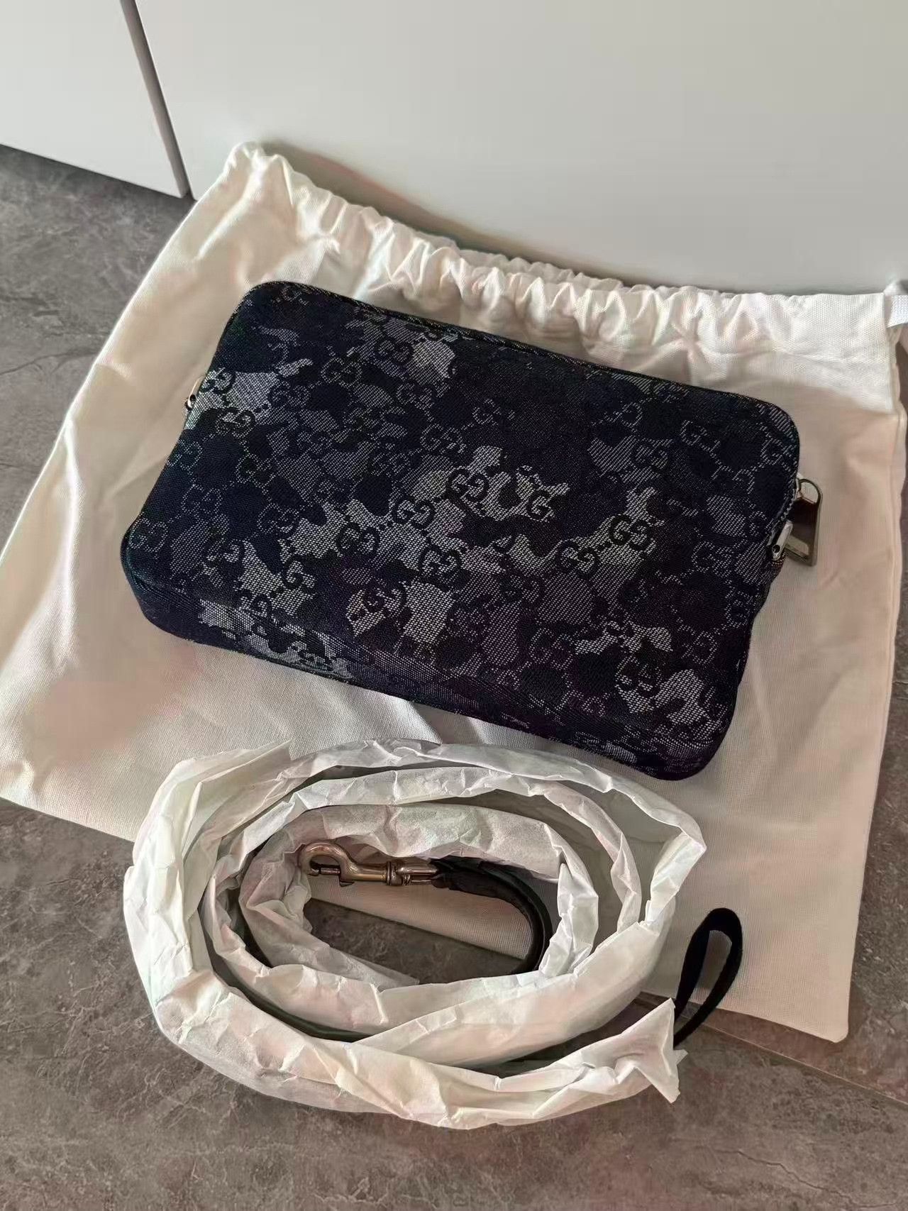 Gucci Gucci Tapestry Graffiti Monogram Denim Messenger Bag Size ONE SIZE - 1 Thumbnail