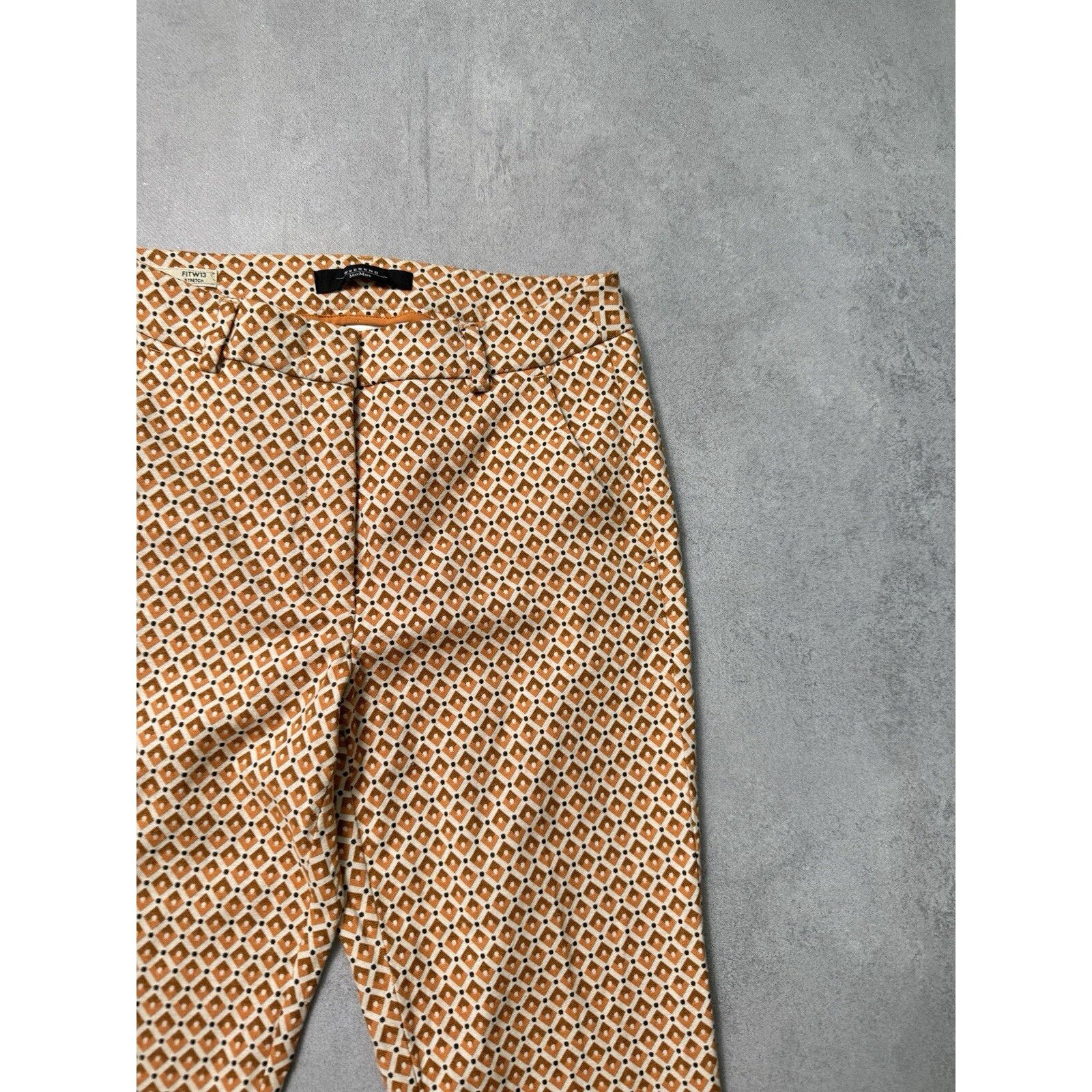 Weekend Max Mara WEEKEND MAX MARA Orange Patterned Papaya Trousers Size 26" / US 2 / IT 38 - 4 Thumbnail