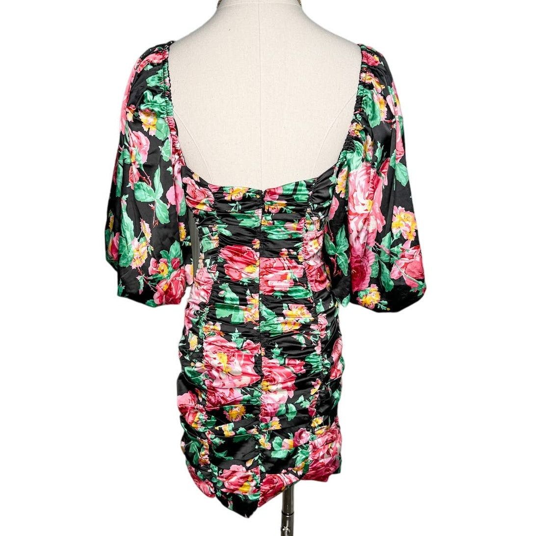 For Love & Lemons For Love and Lemons Jolie Floral Puff Sleeve Mini Dress S Size S / US 4 / IT 40 - 4 Thumbnail