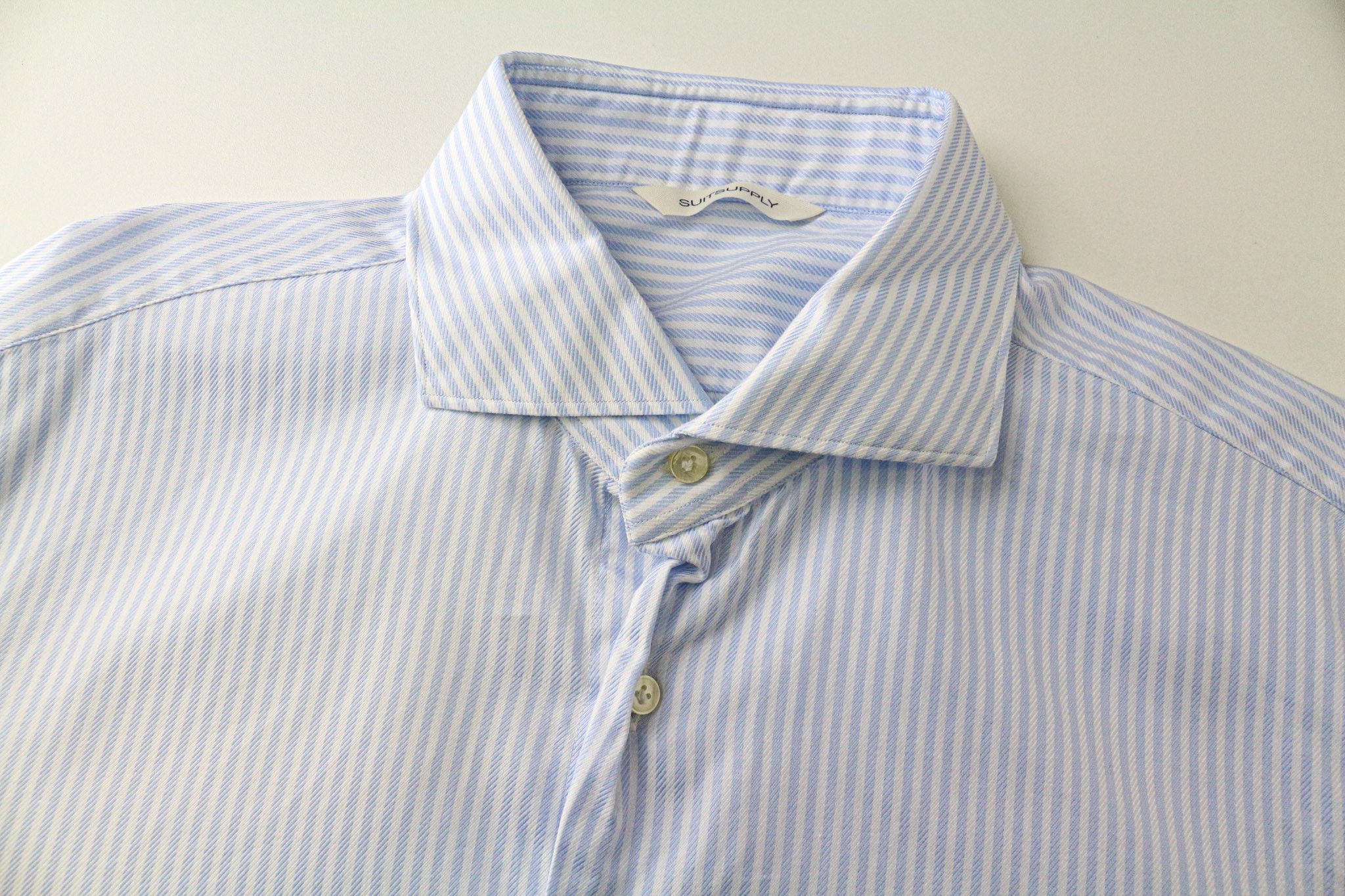 Suitsupply ~L Slim Blue Cotton Striped Button-Up Shirt 78724 Size US L / EU 52-54 / 3 - 3 Thumbnail