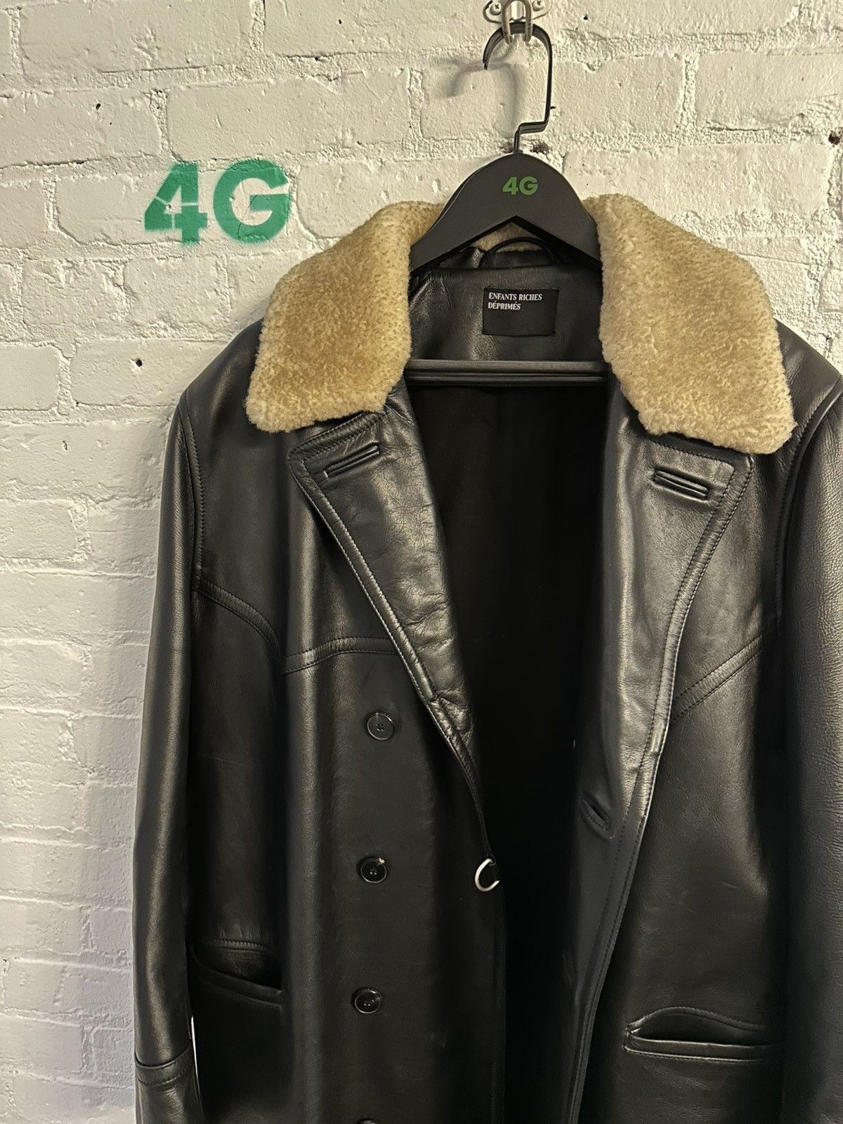 Enfants Riches Deprimes ERD 1/1 FULL LEATHER RUNWAY SHEARLING TRENCH PEACOAT JACKET Size US L / EU 52-54 / 3 - 3 Thumbnail