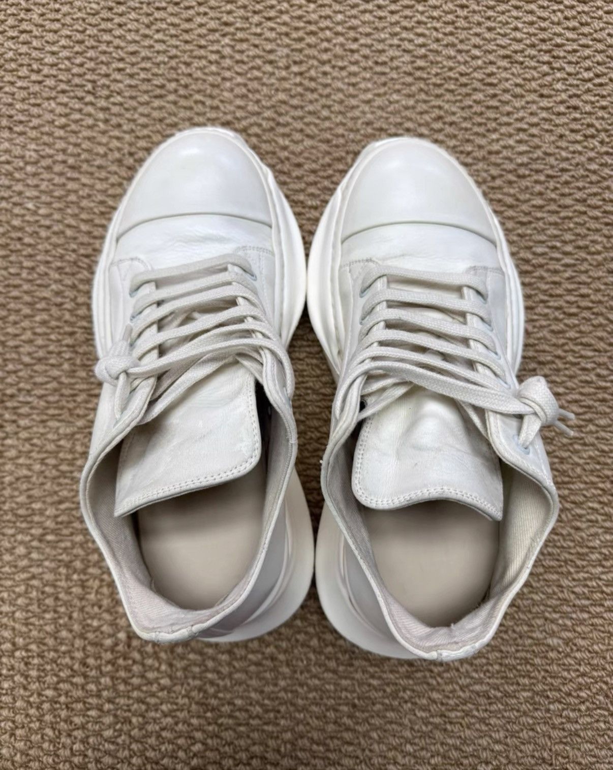 Rick Owens Rick Owens DRKSHDW Tank Sole Milk White Leather Sneakers K37 Size US 7 / EU 40 - 1 Thumbnail