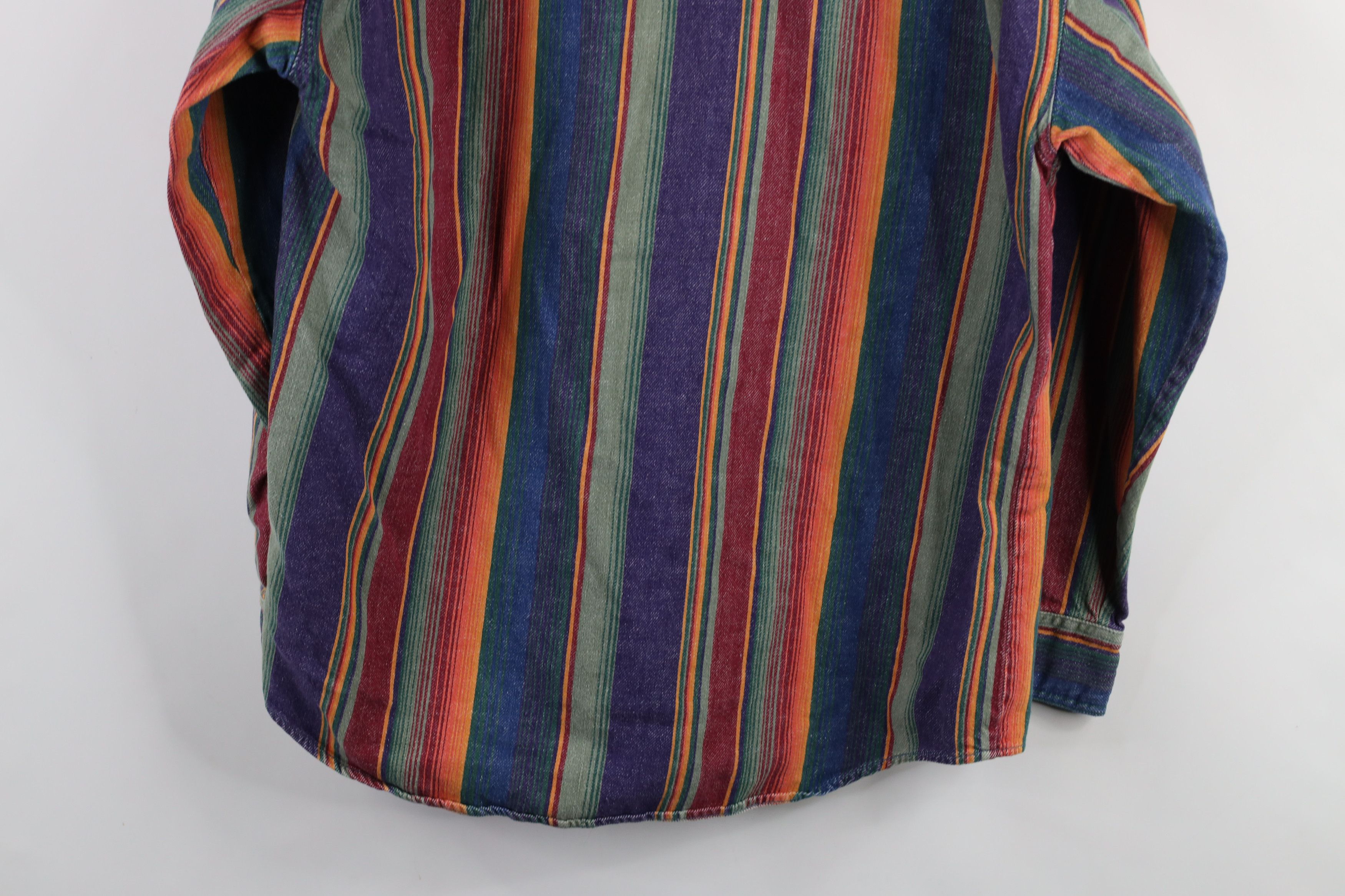 Vintage Vintage 90s Streetwear Striped Denim Jean Button Shirt Size US M / EU 48-50 / 2 - 13 Thumbnail