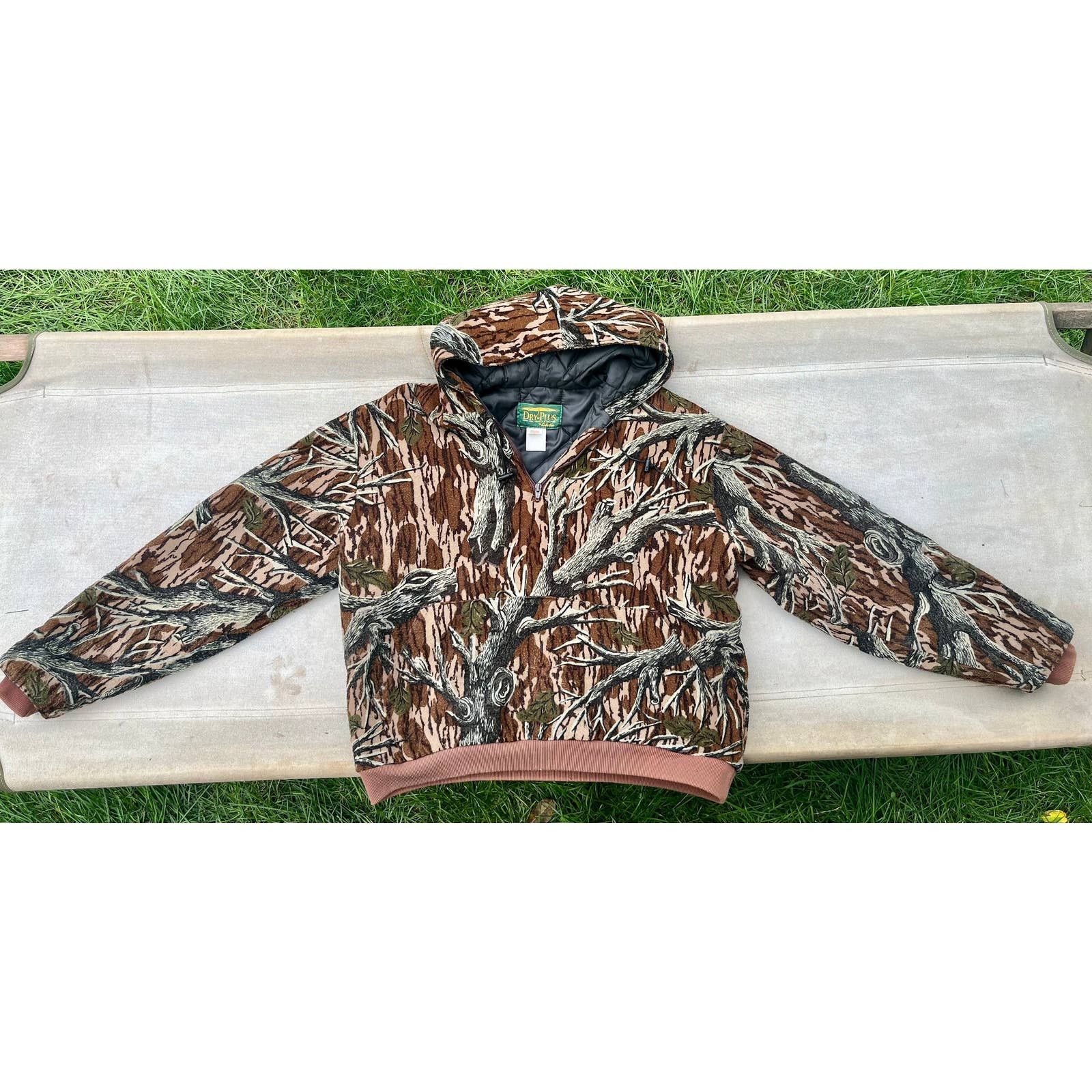 Cabelas Vintage Cabelas Camo Fleece Hoody Hunting Jacket Made in USA