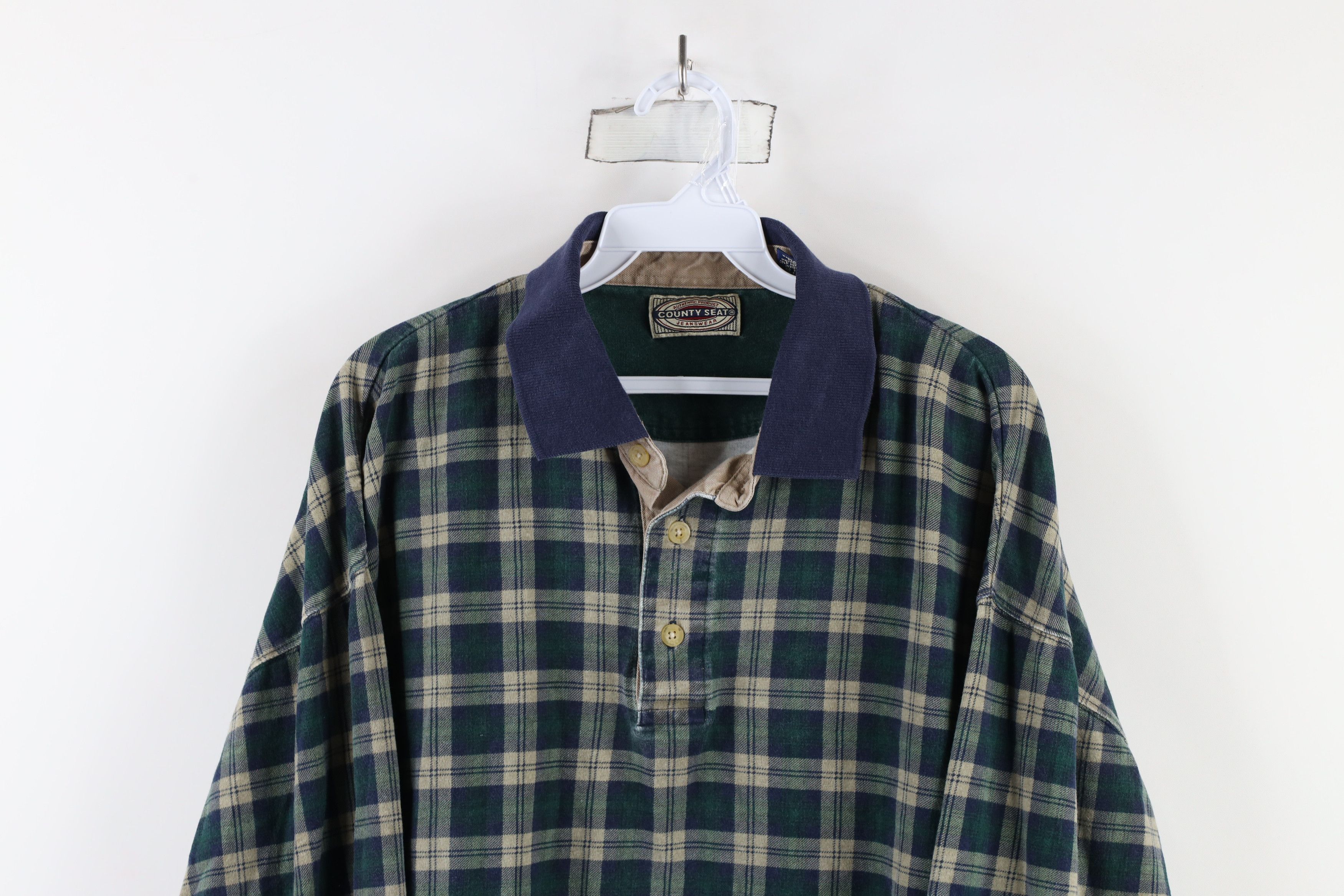 Vintage Vintage 90s Streetwear Heavyweight Long Sleeve Polo Shirt Size US XL / EU 56 / 4 - 2 Thumbnail