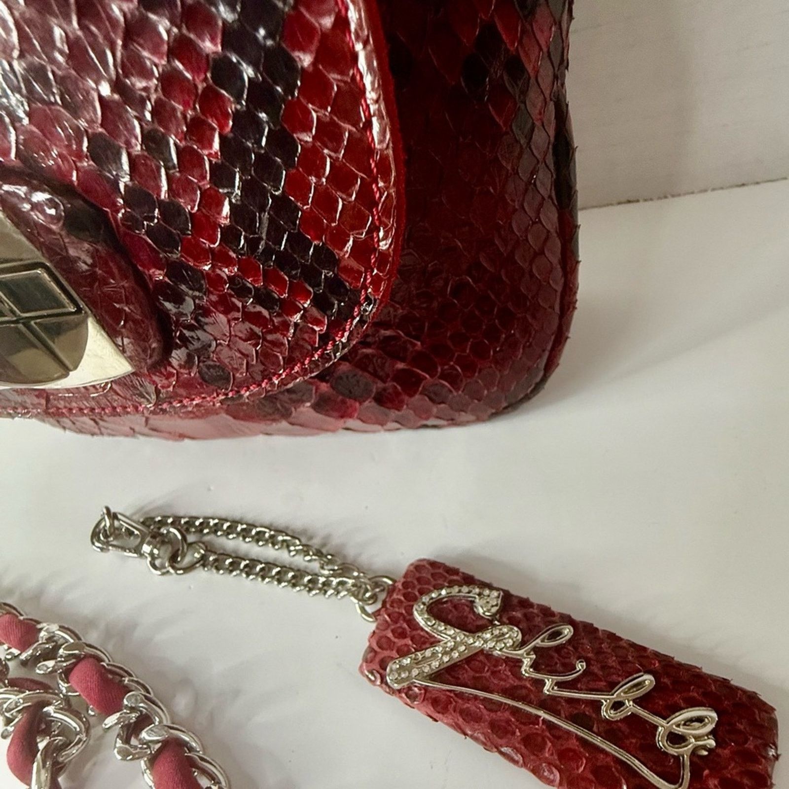 & Other Stories Ghilbi Red Snakeskin Crossbody Bag w?removable strap and tag Size ONE SIZE - 8 Thumbnail