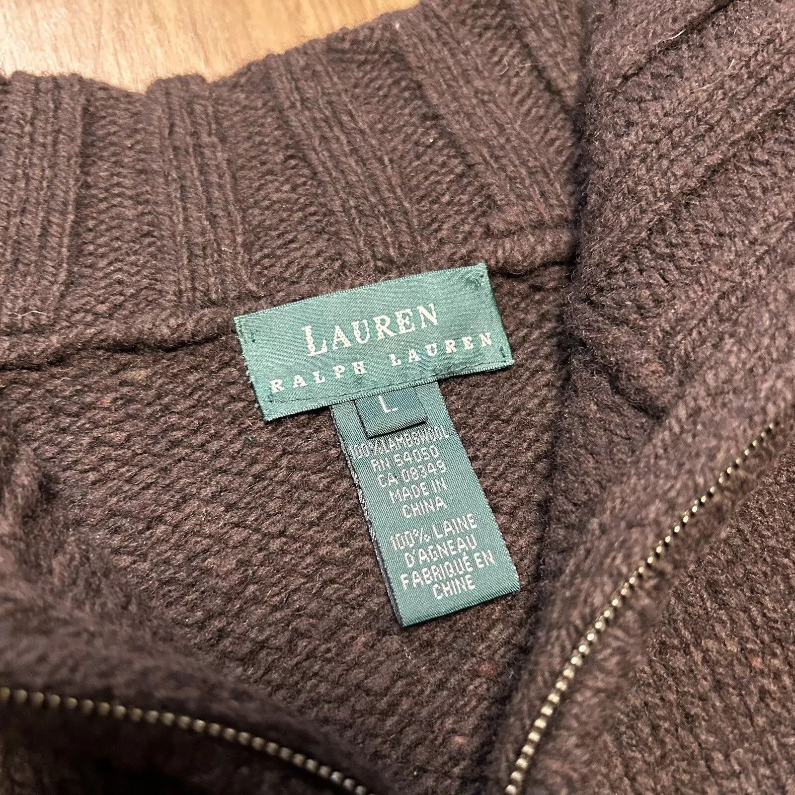 Polo Ralph Lauren VTG Lauren Ralph Lauren Mens Lambs Wool Cable Size US L / EU 52-54 / 3 - 2 Thumbnail