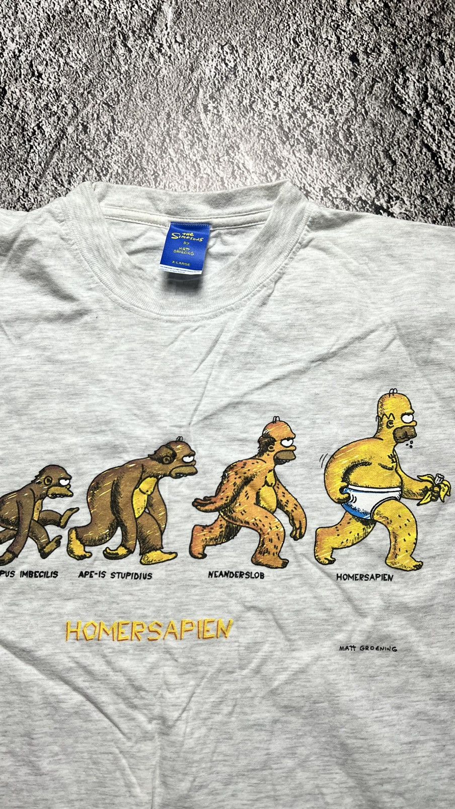 The Simpsons 1996 The Simpsons Homersapien evolution t shirt Size US XL / EU 56 / 4 - 3 Thumbnail