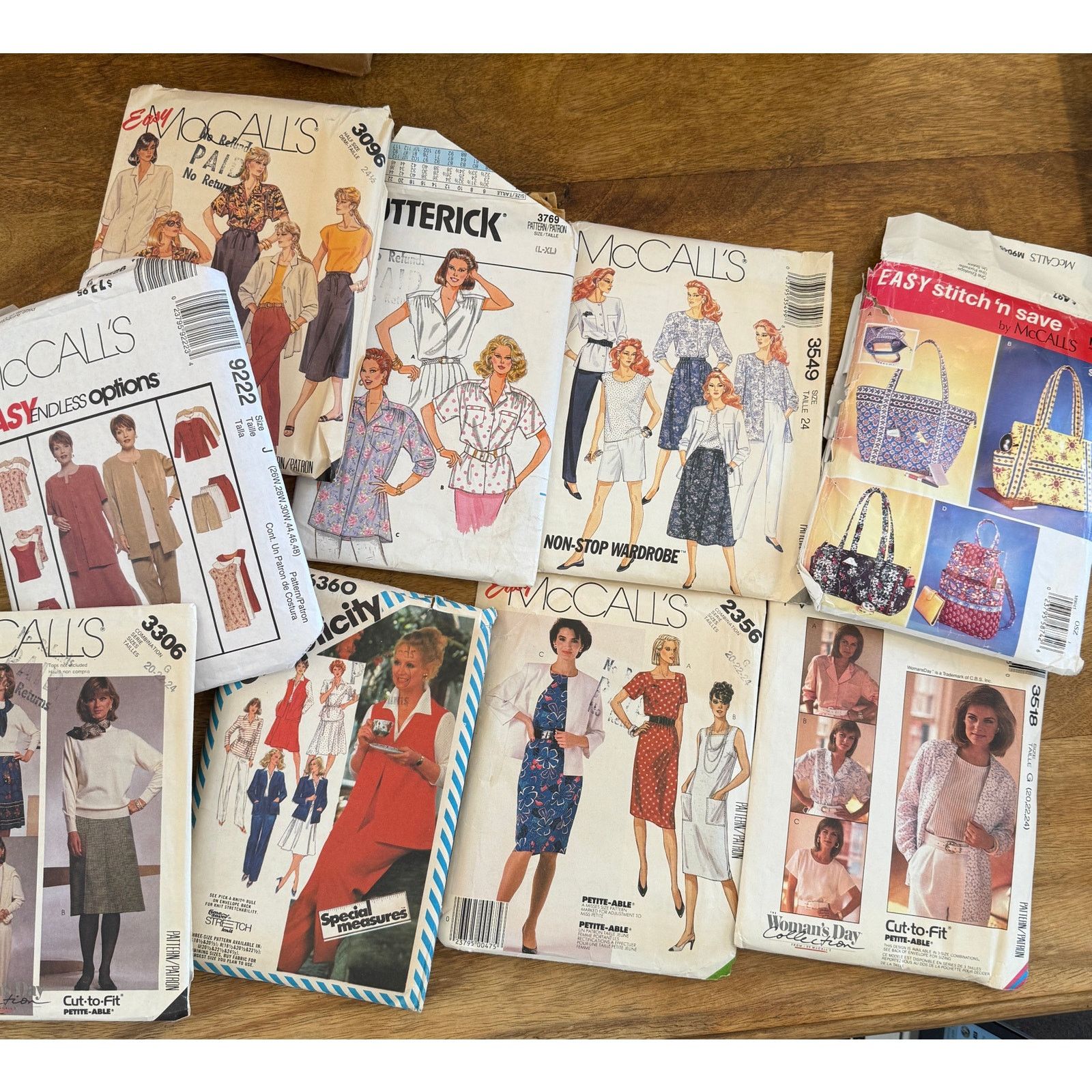 Other Vintage Lot of 9 80s Plus Size Sewing Patterns 20-24 Size ONE SIZE - 2 Thumbnail