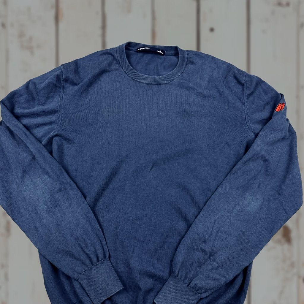 Vintage B. Draddy Sweater Men Large Blue Solid Crewneck Pullover Knit Golf Size US L / EU 52-54 / 3 - 1 Thumbnail